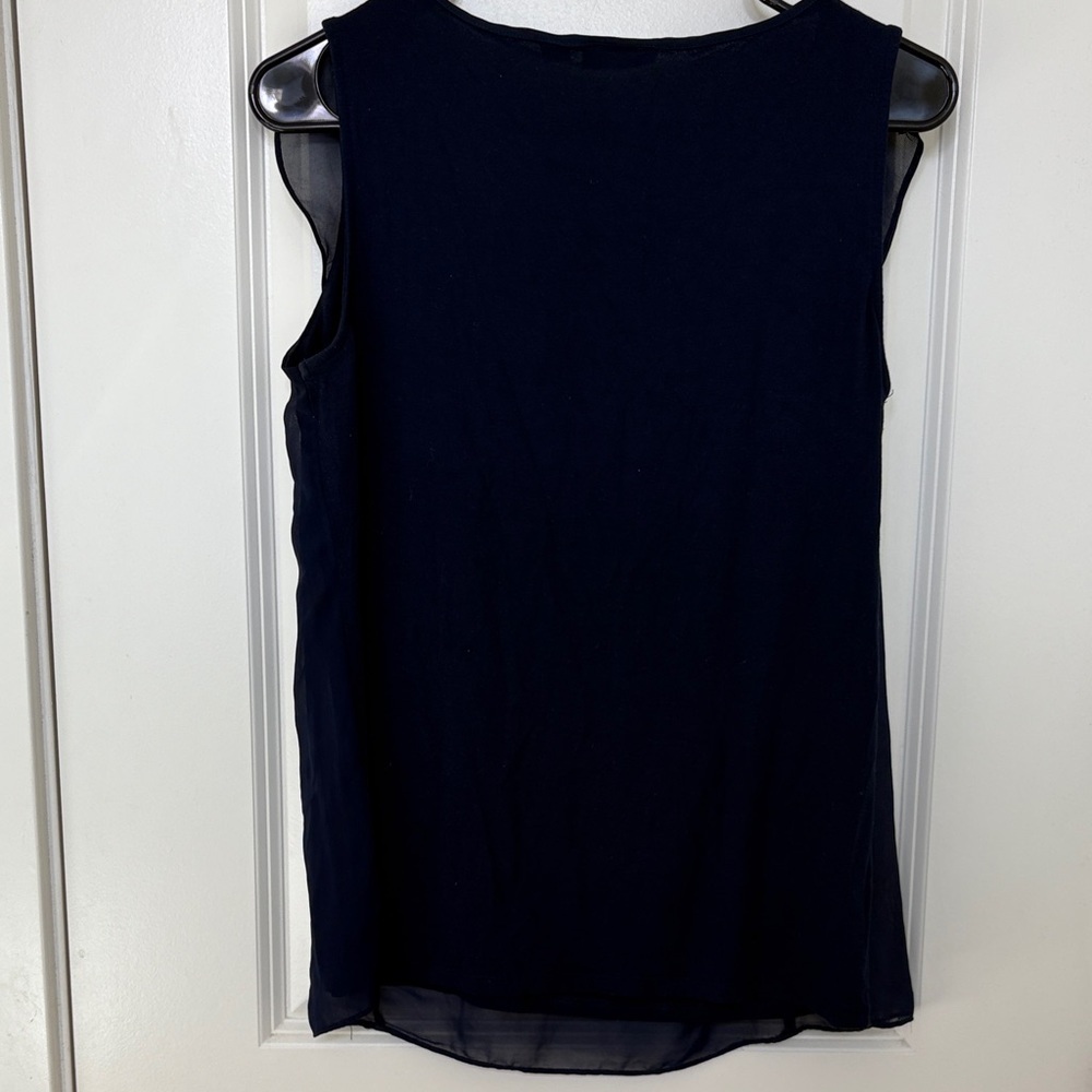 New York & Company Navy Ruffle Blouse - Picture 4 of 6